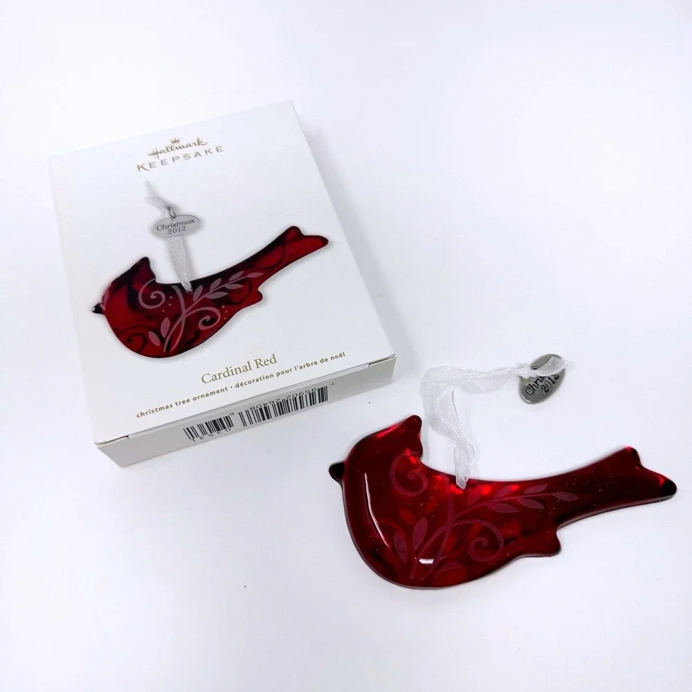 Hallmark Keepsake Cardinal Red Glass Bird Ornament 2012 w Box Christmas Gift